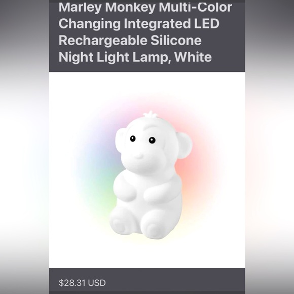 🆕 LED Color Changing Lamp; Silicone Marley the Monkey Touch Light - Picture 10 of 16